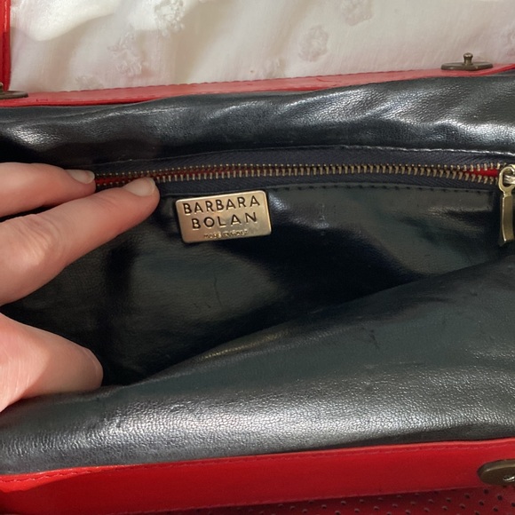 Vintage Red Leather Bag by Barabara Bolan - Picture 4 of 4